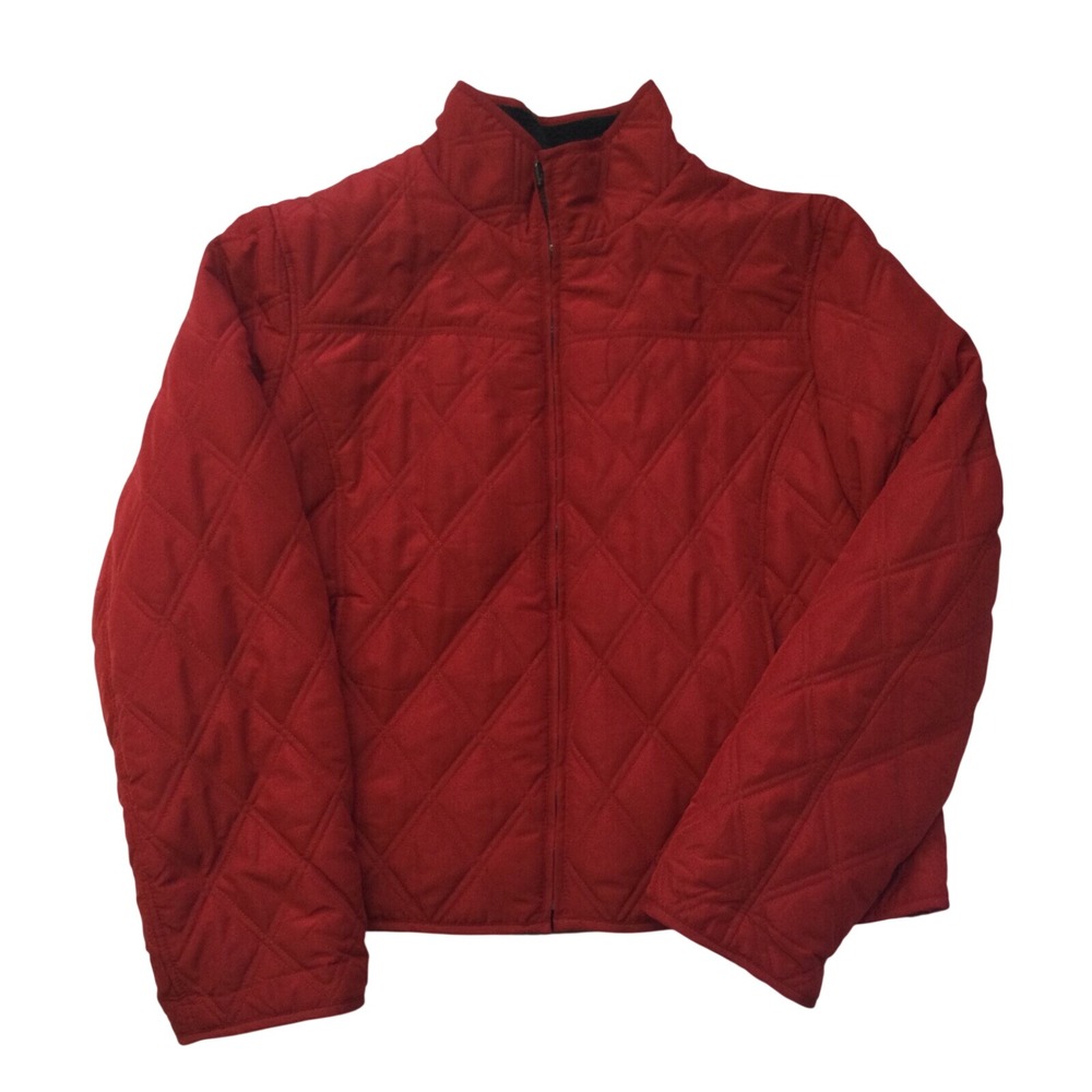 Weatherproof Garment Co Reversible Quilted Fleece Jacket Red Black Womens XL
